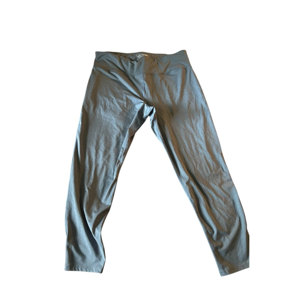 ADOREME WALKPOP Haley Heathered Plus Sized Leggings (Blue) - Picture 2 of 3